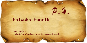 Paluska Henrik névjegykártya