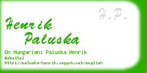 henrik paluska business card